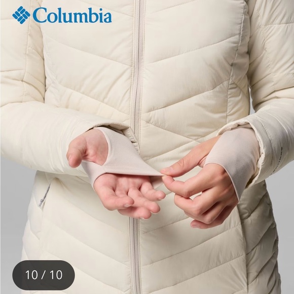 Columbia Women's Joy Peak ll Mid Cream Hooded Puffer Jacket in Medium NWT - Picture 10 of 16